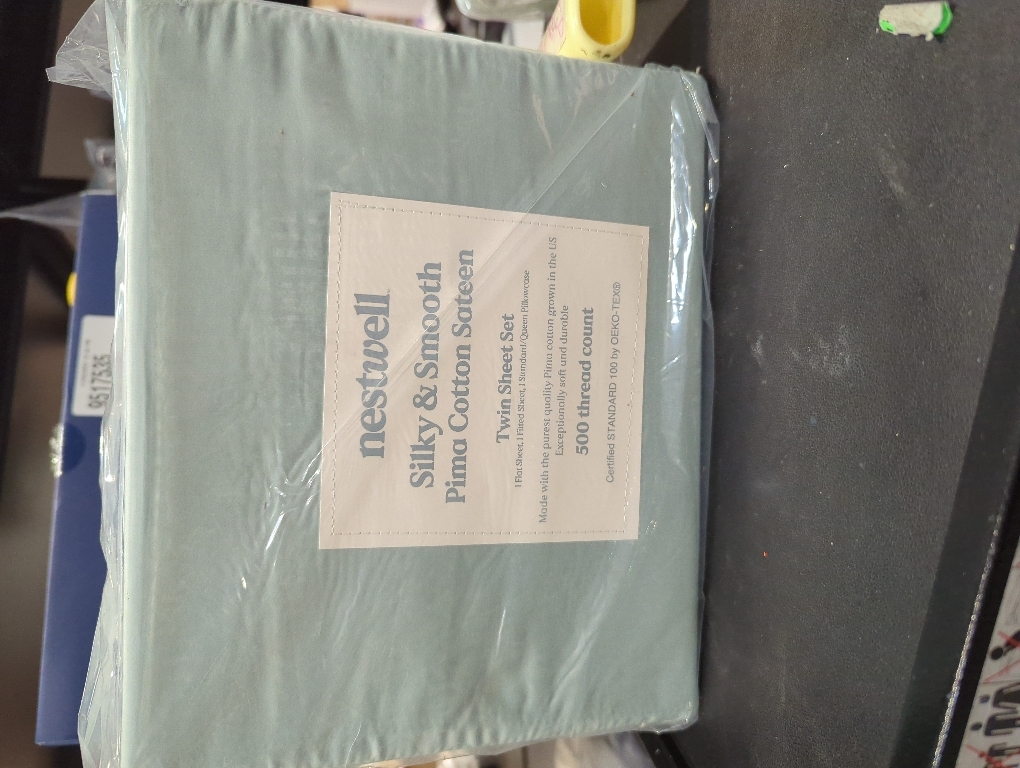 Nestwell Pima Cotton Sateen 500-Thread-Count Twin Sheet Set ...