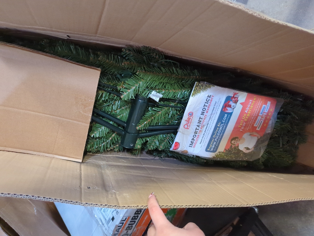 7.5 ft. Pre-Lit Fraser Fir Pencil Tree Artificial Christmas Tree with 350 Clear Lights