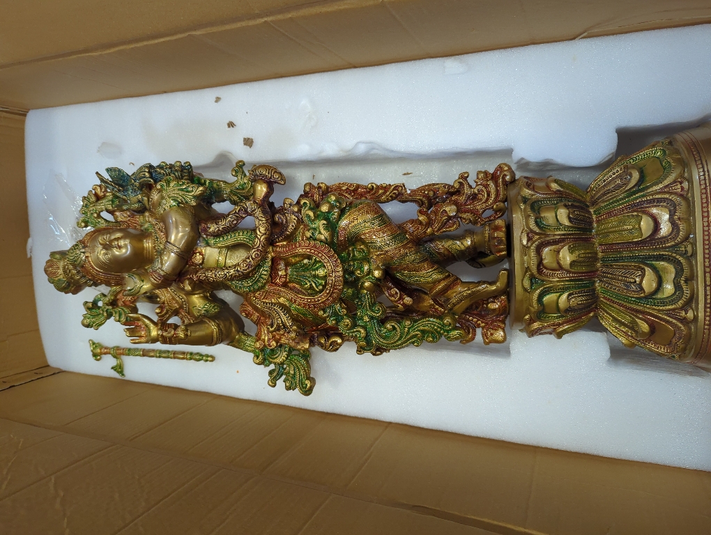Esplanade - Lord Krishna Kishan Gopal Murti Idol Statue Sculpture - Brass - 29 - Multicolor