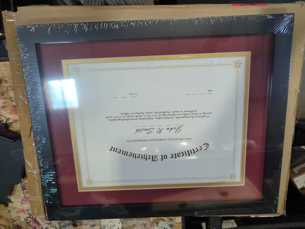 Golden State Art, 11x14 Diploma Wood Frame for 8.5x11 Document & Certificates, Real Glass, Double Mat (Dark Red/Gold Mat, 2 Pack)