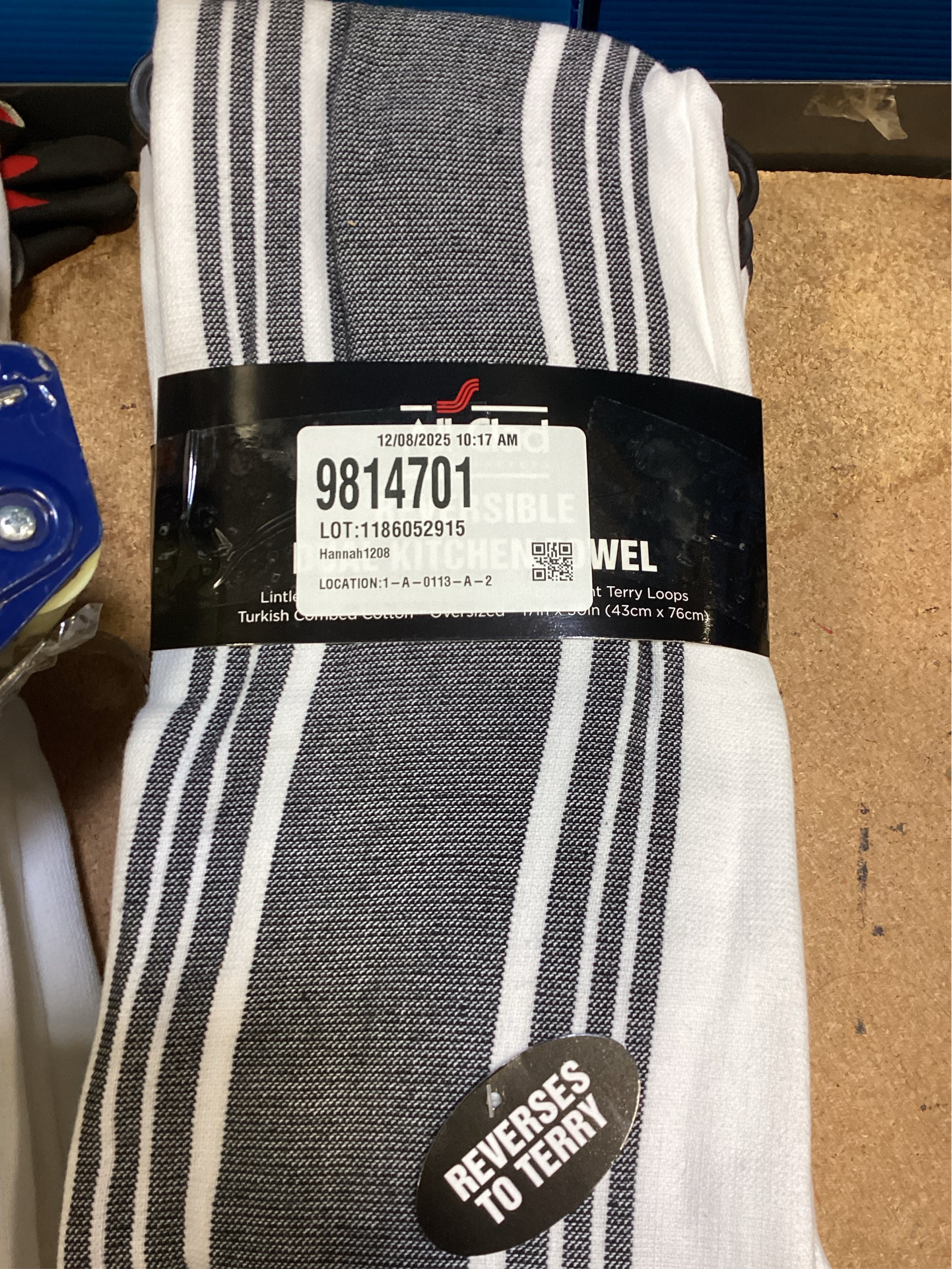 All-Clad Striped Dual Kitchen Towel in Black 3 pack