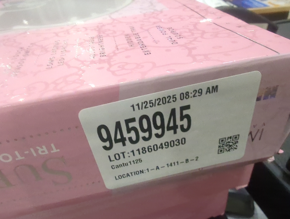 Impressions Vanity Supercute Hello Kitty Tabletop Desk Mirror with Lights and Touch Sensor Switch, Adjustable Tri Tone LED Lighted Makeup Mirror with Hidden Extendable Tray and Phone Holder