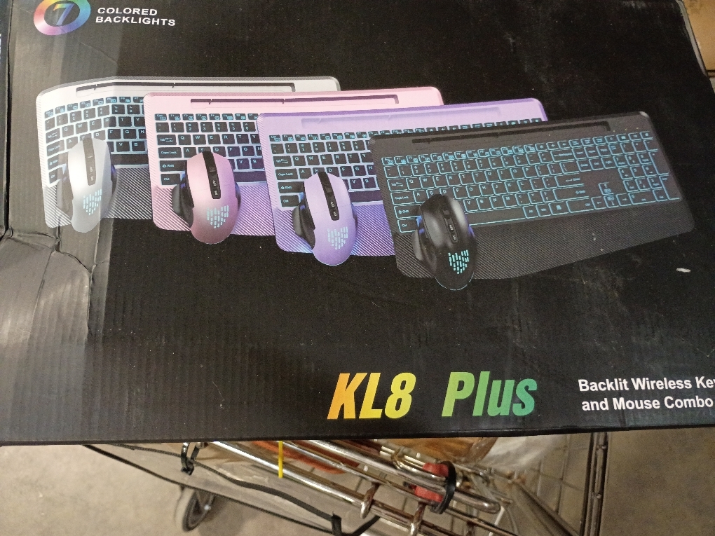 Wireless Keyboard and Mouse Backlits, Wrist Rest, LED Mouse, Rechargeable Ergonomic Keyboard with Phone Holder, Silent Light Up Combo for Computer, Mac, PC, Laptop, Chromebook (Black ? )