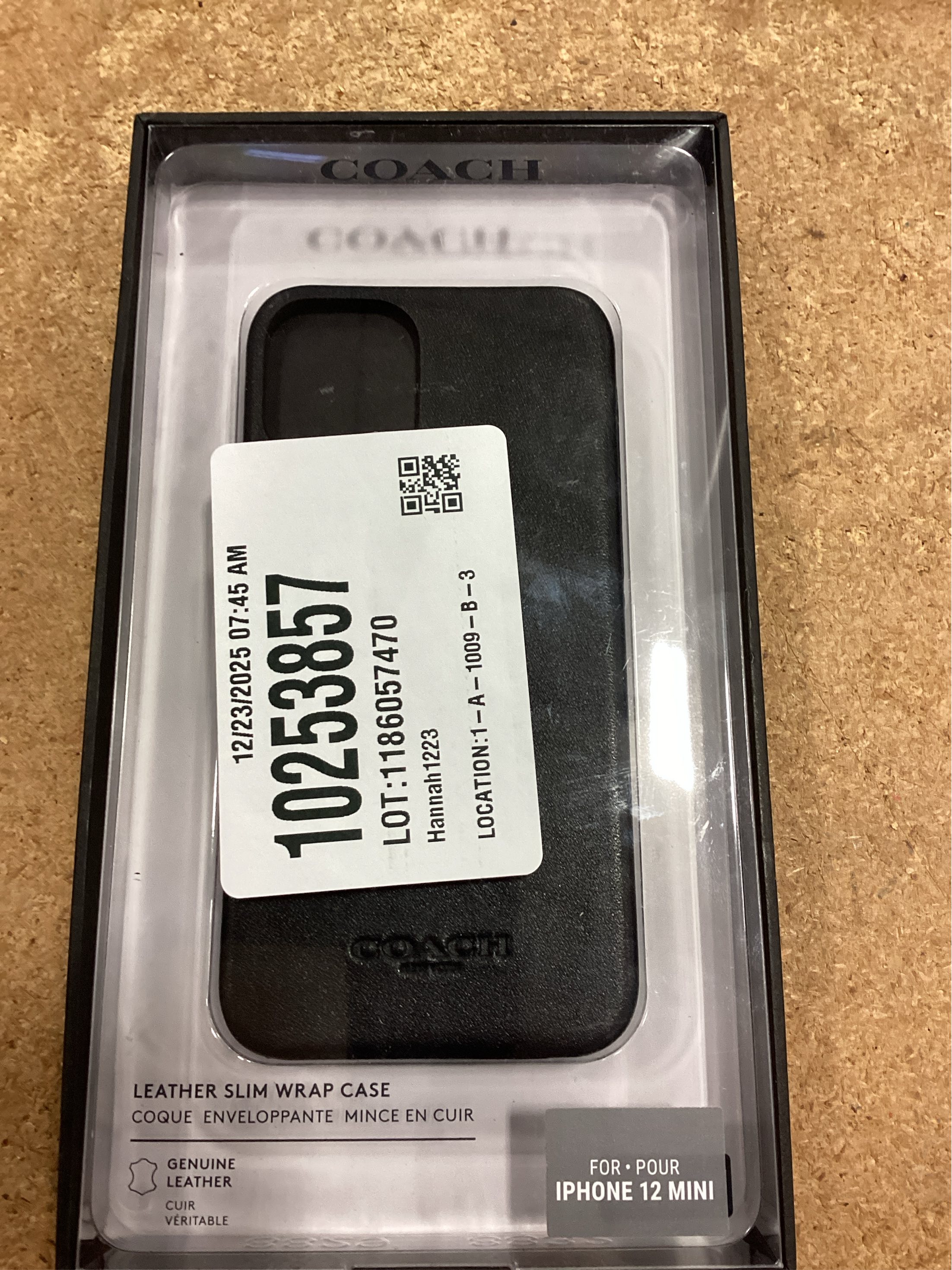 Coach Leather Slim Case for iPhone 12 mini Black