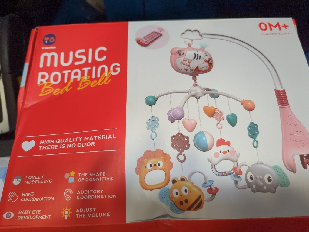 Baby Mobiles for Cribs, Crib Mobile with Music and Lights, Nursery Musical Mobile for Bassinets Hanging Toys with Remote Control, Rotation, Projection, Animal Mobile Arm Clip On for Infant Boys Girls