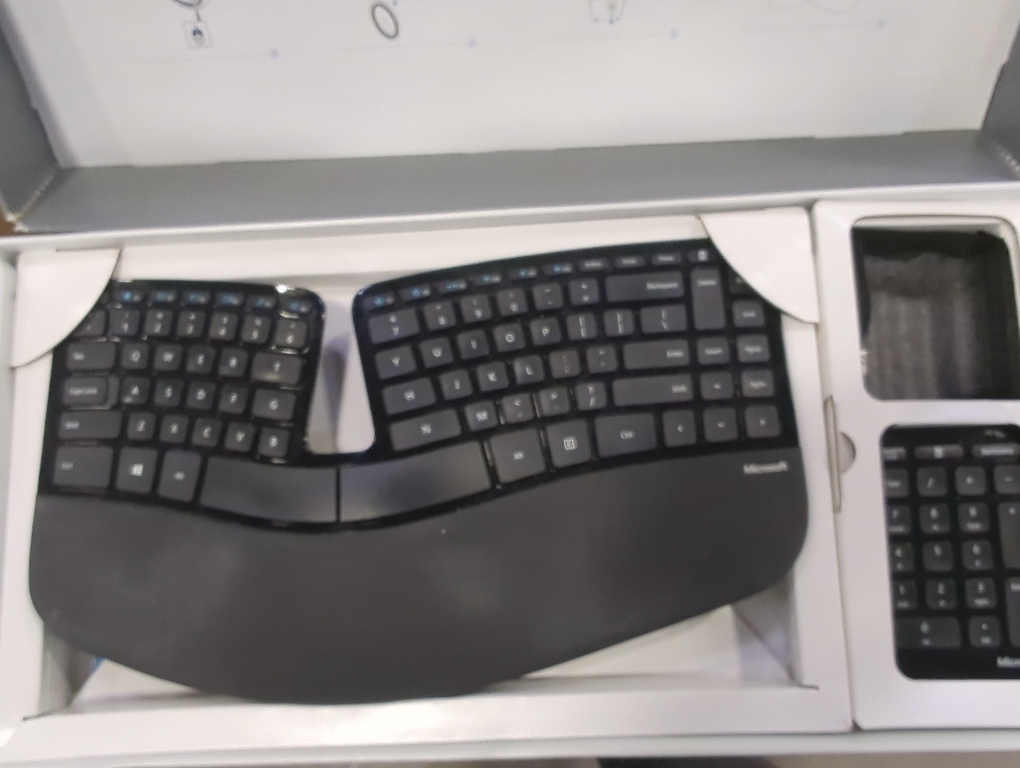 Microsoft Sculpt Ergonomic Wireless Desktop Keyboard- Black. Wireless , Comfortable, Ergonomic Keyboard and Mouse Combo with Split Design and Palm Rest.