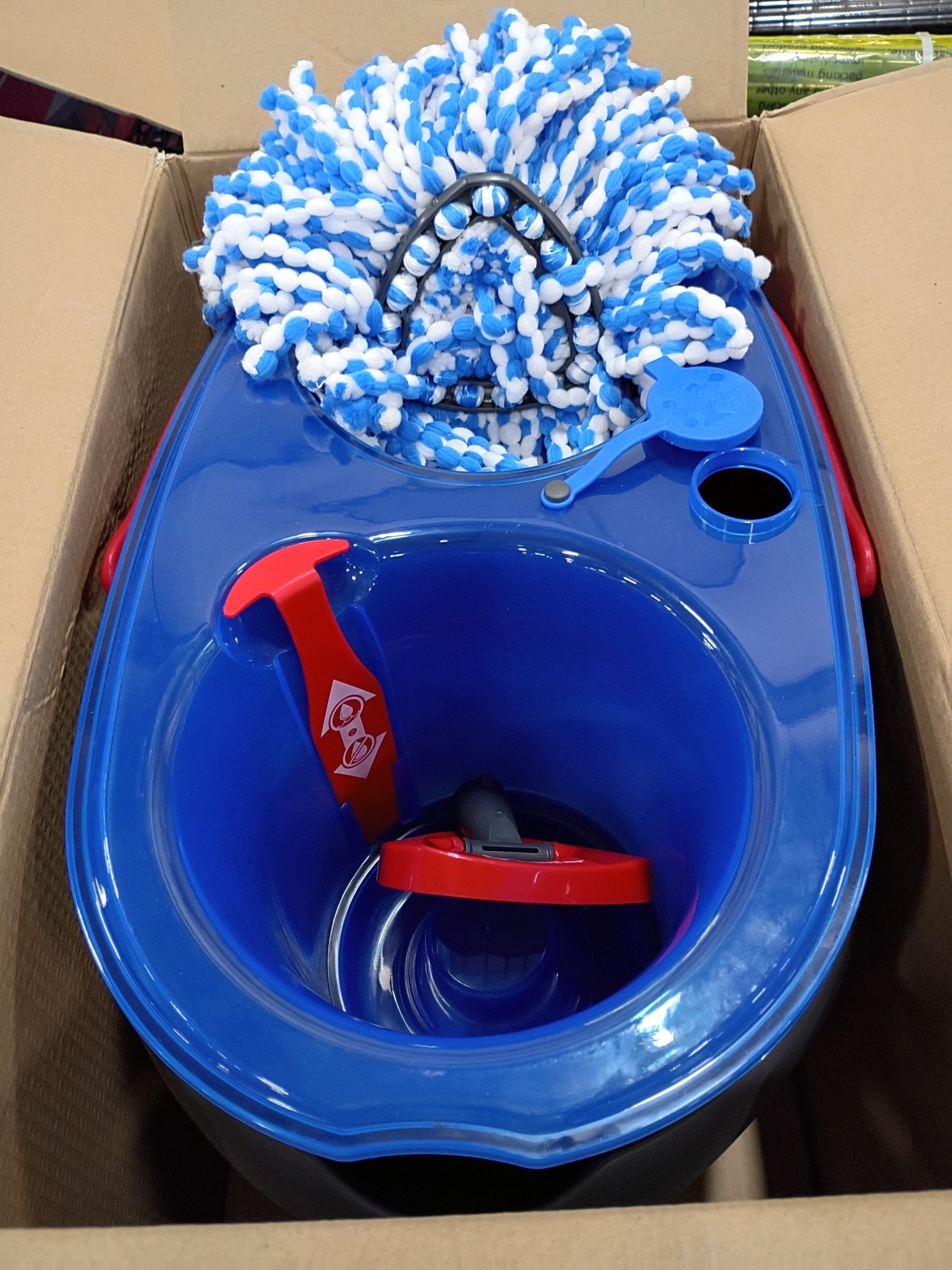 O-Cedar EasyWring Rinse Clean 12 in. W Spin Mop with Bucket (missing parts)