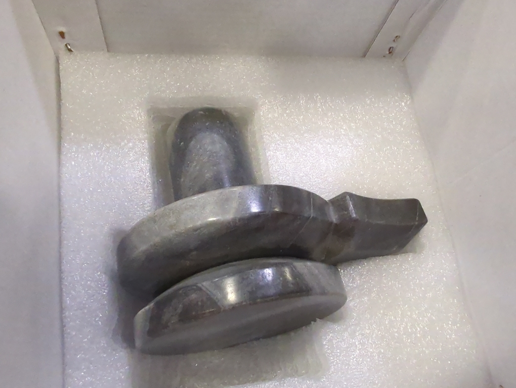 Size 5.25 Color Grey Black Marble Stone Shiva Lingam Shiv Ling Idol Murti Statue (5.25 Grey)