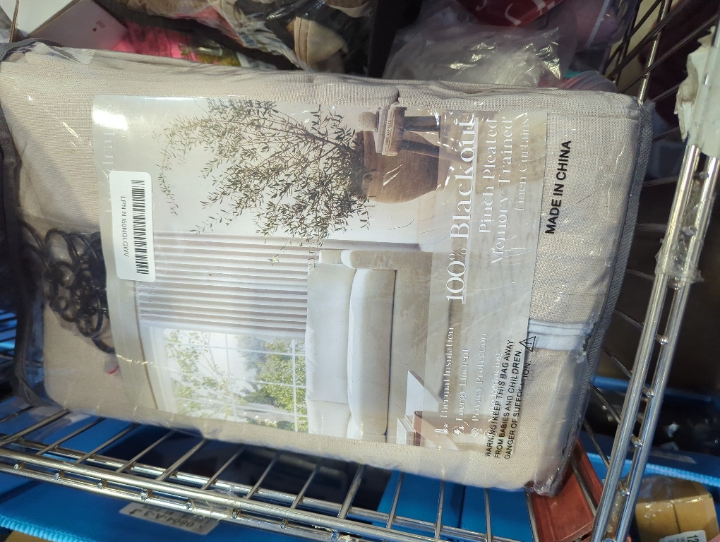 H.VERSAILTEX Linen Curtains 100% Blackout Curtains for Bedroom 84 inch Long Full Light Blocking Nature Linen Blended Window Curtains for Living Room Nickel Grommet (2 Panels, Heathered Natural)