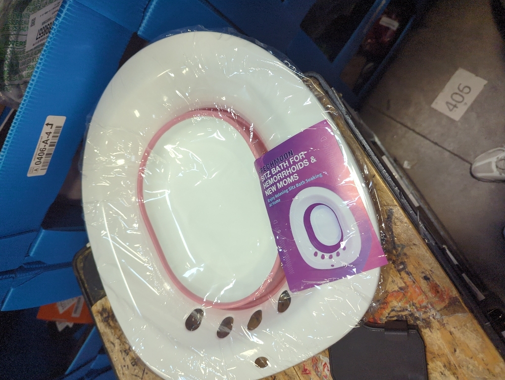 Sitz Bath for Toilet, Sitz Bath for Hemorrhoids and Postpartum Care - Yoni Steam Seat - Portable Bidet for Epsom Salt Soak, Foldable Basin BPA Free, Perineal Soaking and Steaming - Pink