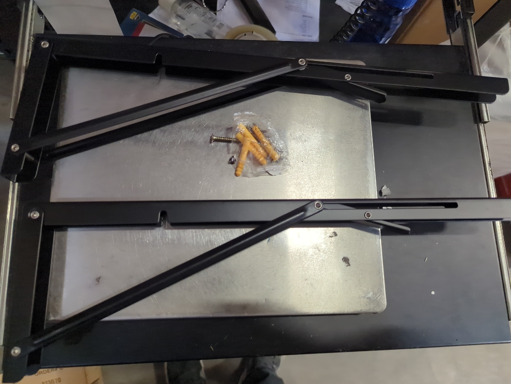 24 Black Folding Shelf Brackets Max. Load 550 lb, Heavy Duty DIY Wall Mounted Shelf Bracket Space Saving for Table Work Bench, Pack of 2