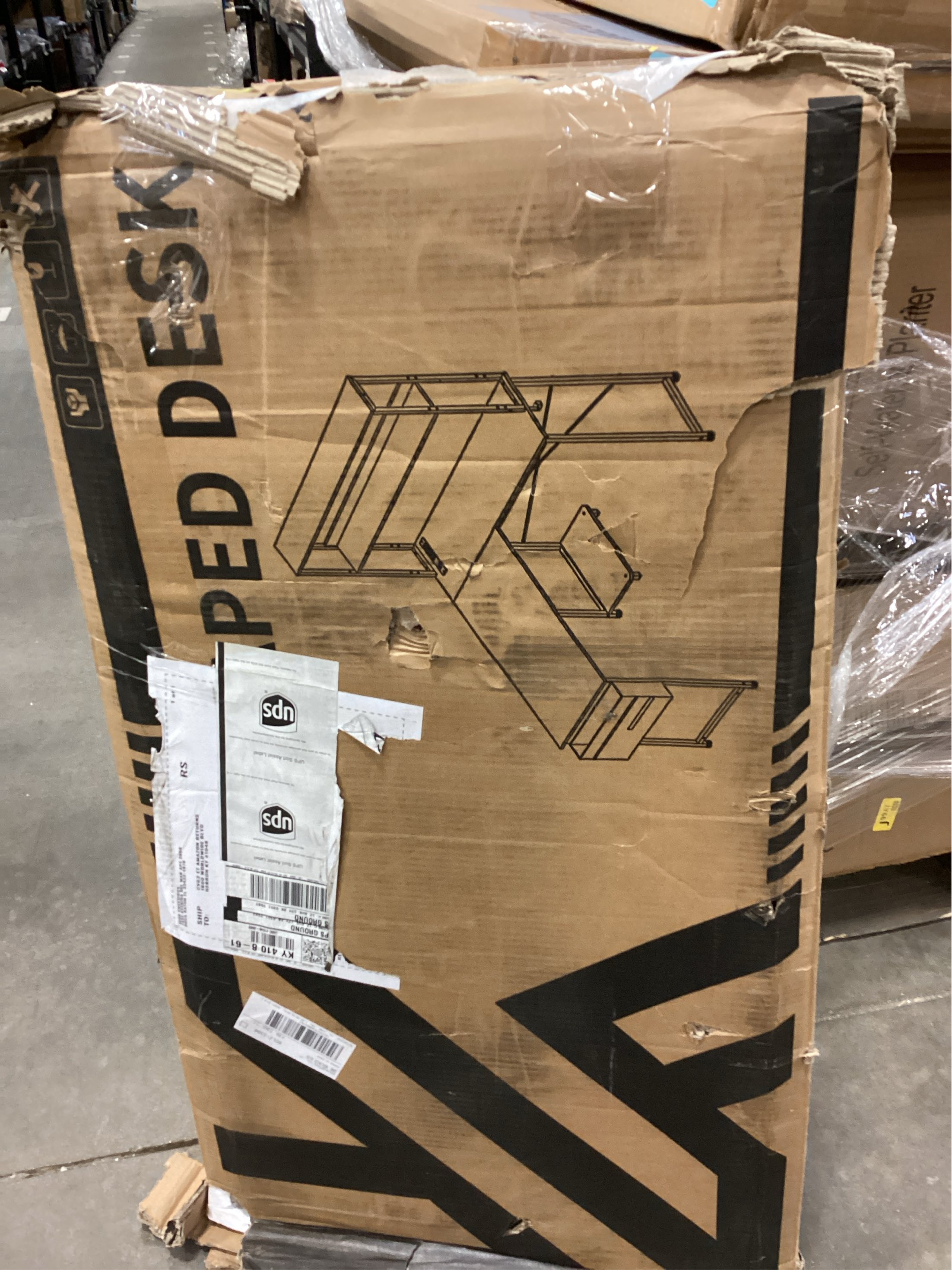 AODK L Shaped Desk Gaming Desk with LED Light & Power Outlet, 53 Inch Reversible L Shaped Computer Table with Shelf & Storage Bag & Hook for Home Office, Black