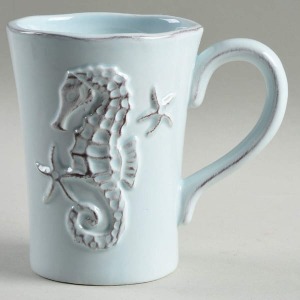 Blue Sky Clayworks Blue Seahorse Mug