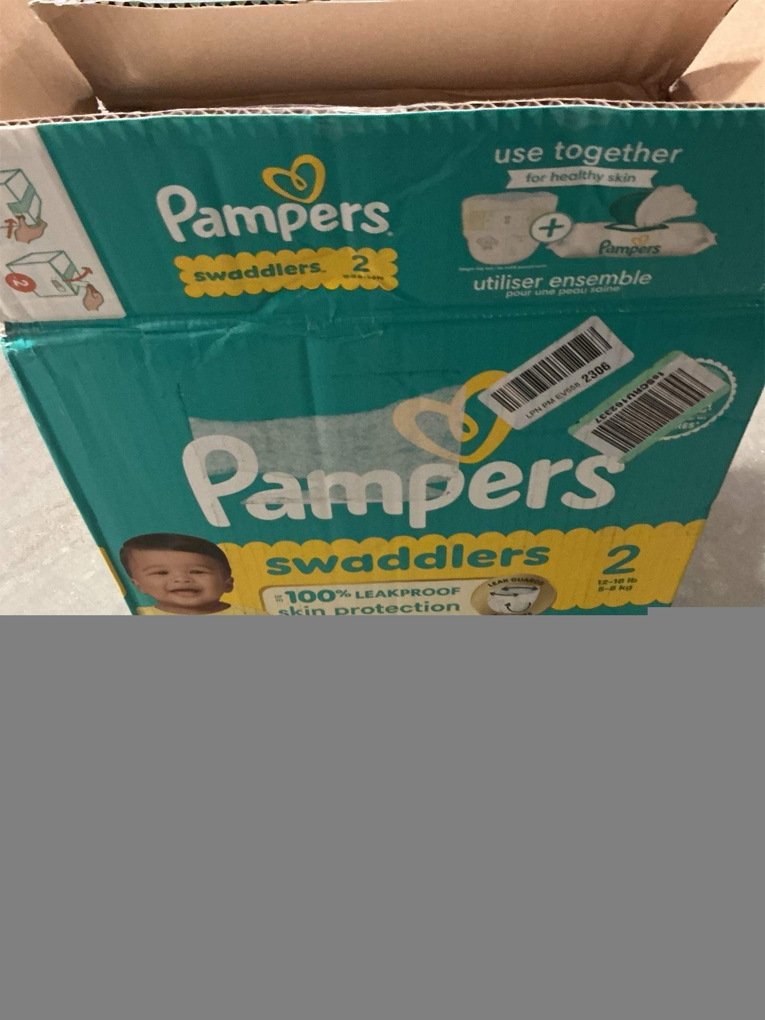 Pampers Swaddlers Diapers, Size 2 (10-22 lbs), 148 Count, Absorbent, Keeps Baby Dry and Comfortable, Skin Safe Disposable Baby Diaper (Packaging May Vary)
