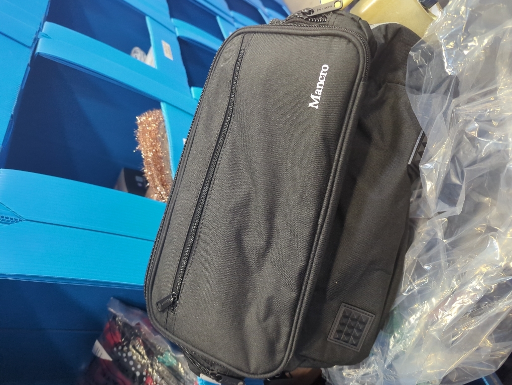 Mancro Dual Layers Medicine Organizer Bag, Pill Bottle Organizer Storage with Lockable Zipper, Medication Travel Bag for Pills, Vitamins, Medical Supplies for Home Storage, Black