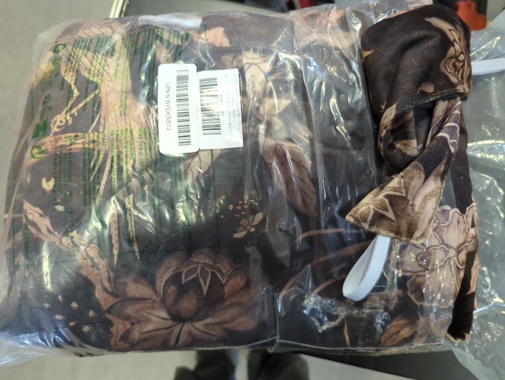 RYB HOME Brown Velvet Curtains Large, Printed Floral Bird Vintage Design Home Decoration Thermal Insulated Room Darkening Drapes for Bedroom Living Room, , 2 Panels