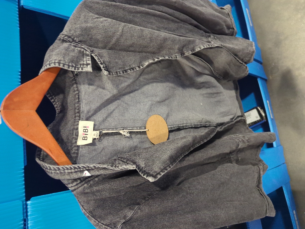 Allegra K Womens Jean Jacket Collarless Long Sleeve One Button Lightweight Denim Blazer Cropped Denim Jacket