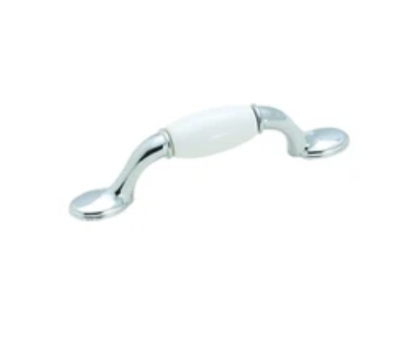 5pk Amerock Everyday Heritage 3-in Center to Center White/Polished Chrome Arch Handle Drawer Pulls
