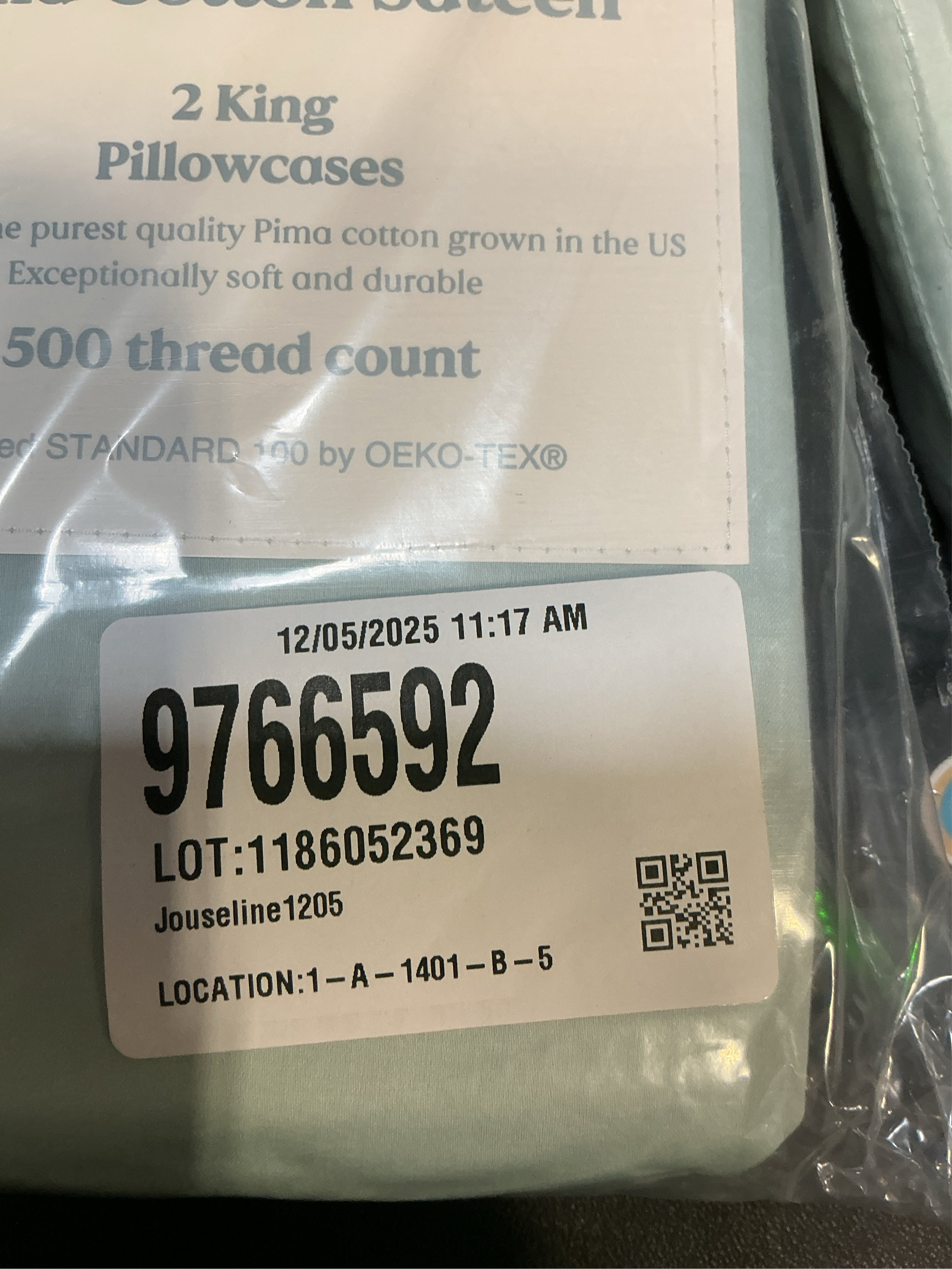 Nestwell 500 Pima Sld K Pillowcase  Starlight Blue