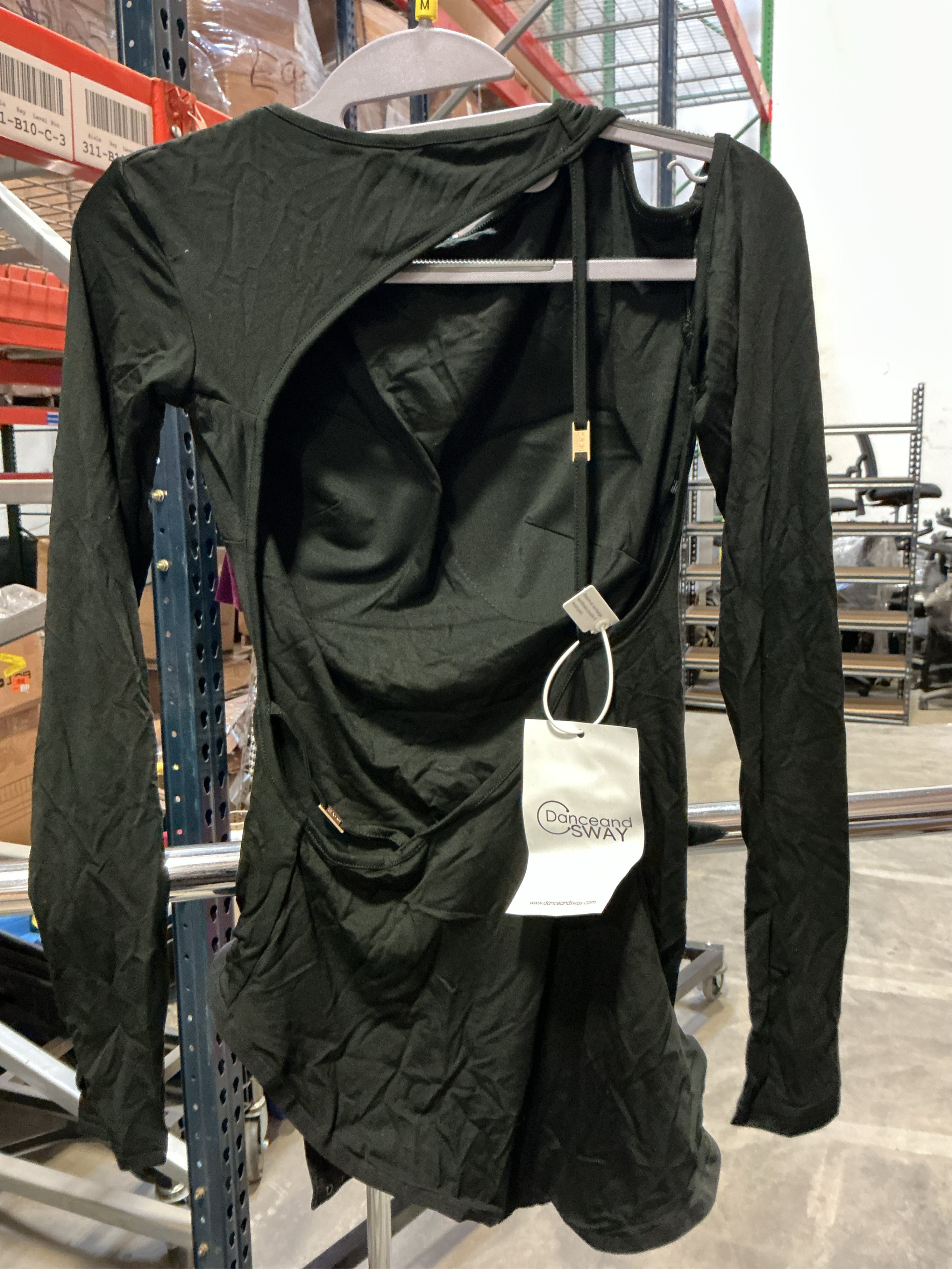 Size Large ZYM Women's Round Neck Long Sleeve Backless DanceWear Bodysuit Leotards Black Z Women's Round Neck Long Sleeve Backless DanceWear Bodysuit Leotards