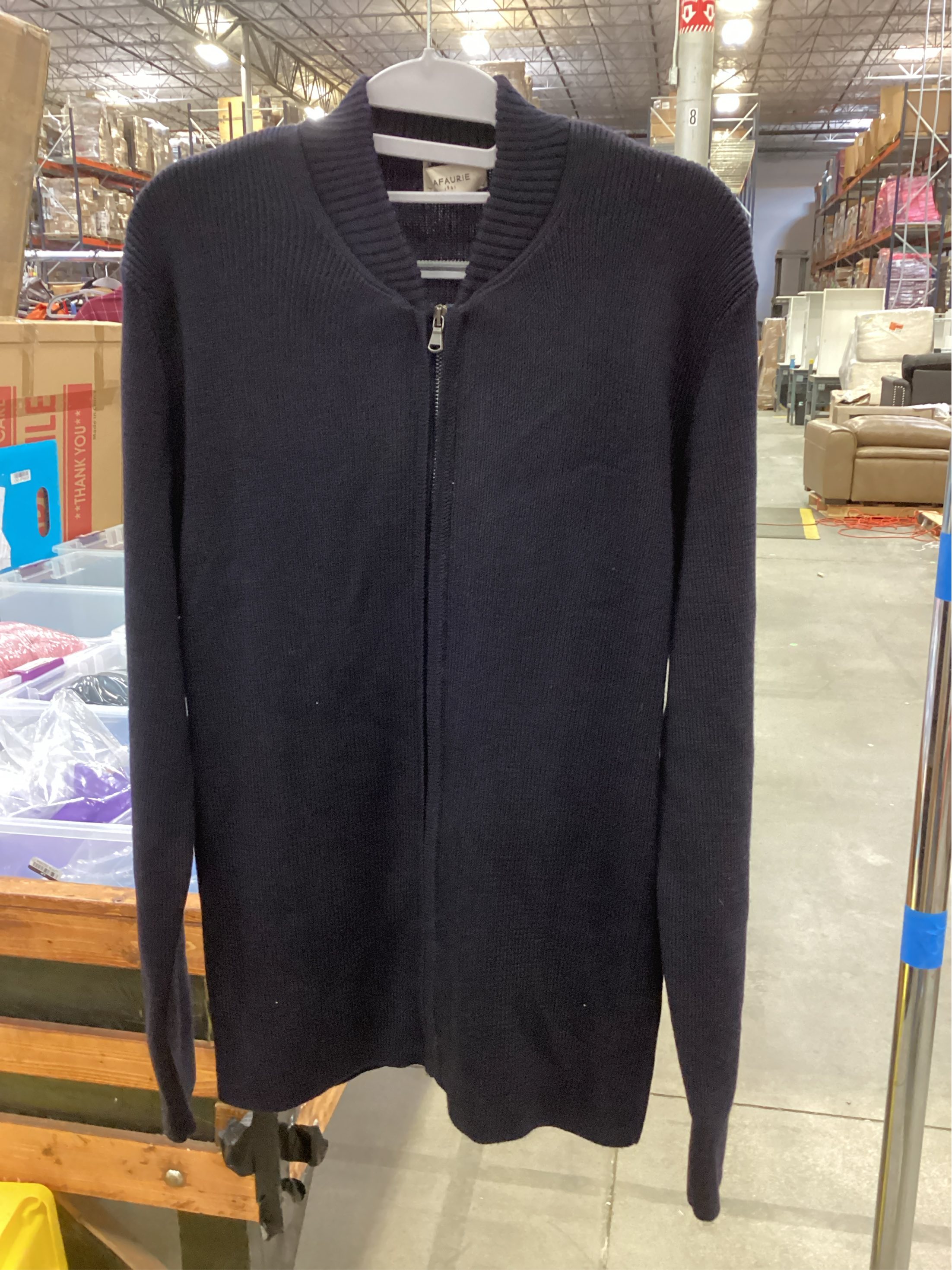 SIZE MEDIUM.  Lafaurie Men’s Zipped Cardigan-Navy