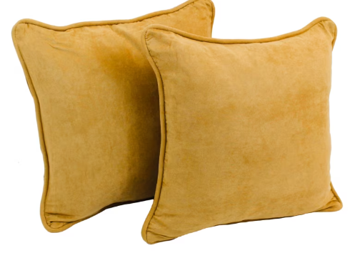 Blazing Needles Solid Throw Pillows Yellow
