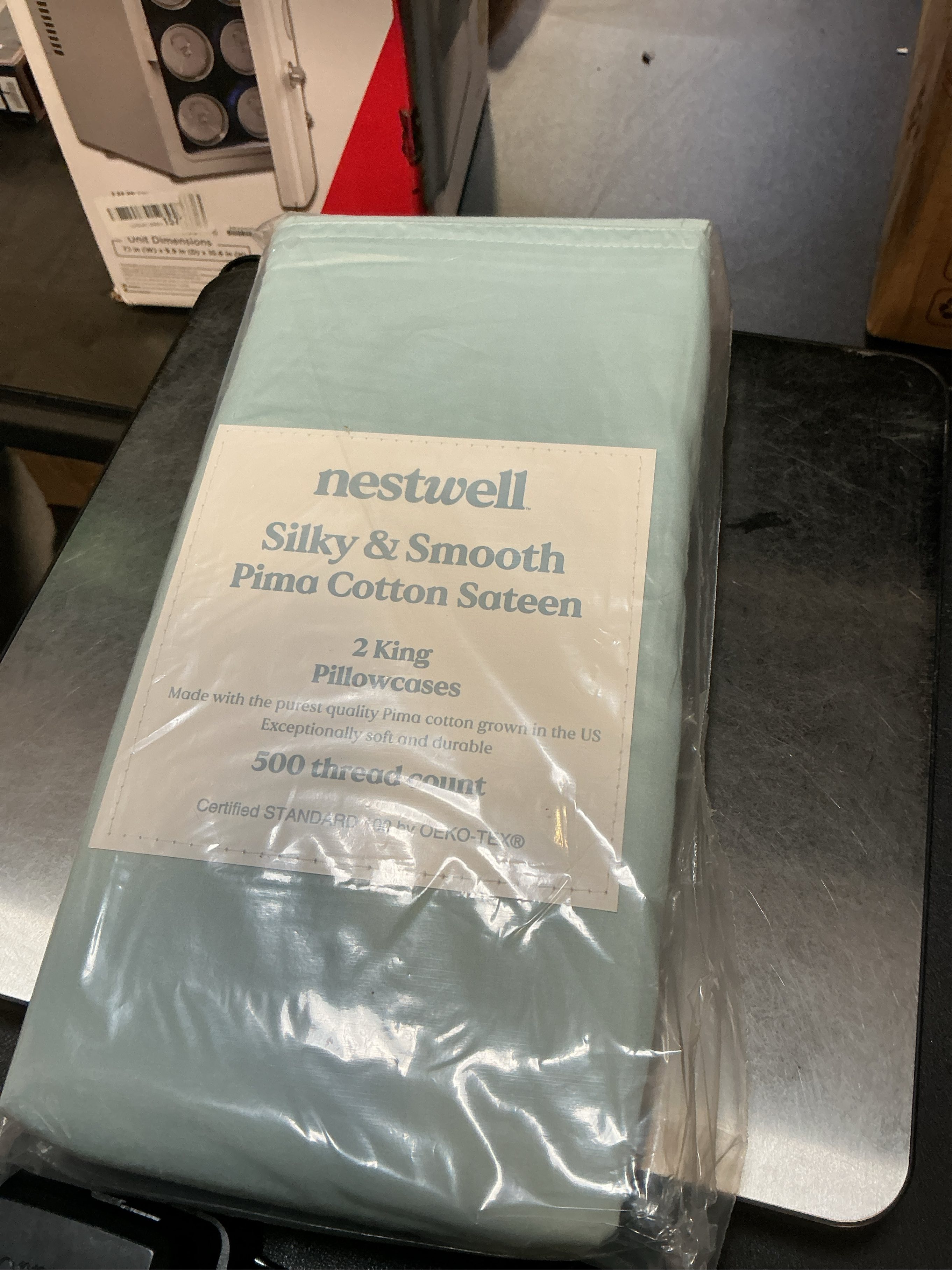 Nestwell 500 Pima Sld K Pillowcase  Starlight Blue