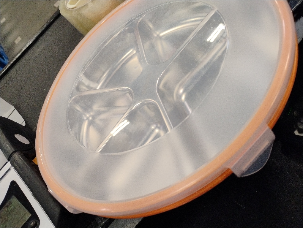 Divided Serving Tray with Lid, Stainless Steel Veggie Tray with Plastic Lid, Reusable Vegetable Platter, Snack Tray, Snackle Box for Party, Easy to Clean (6 Compartments, 60oz)