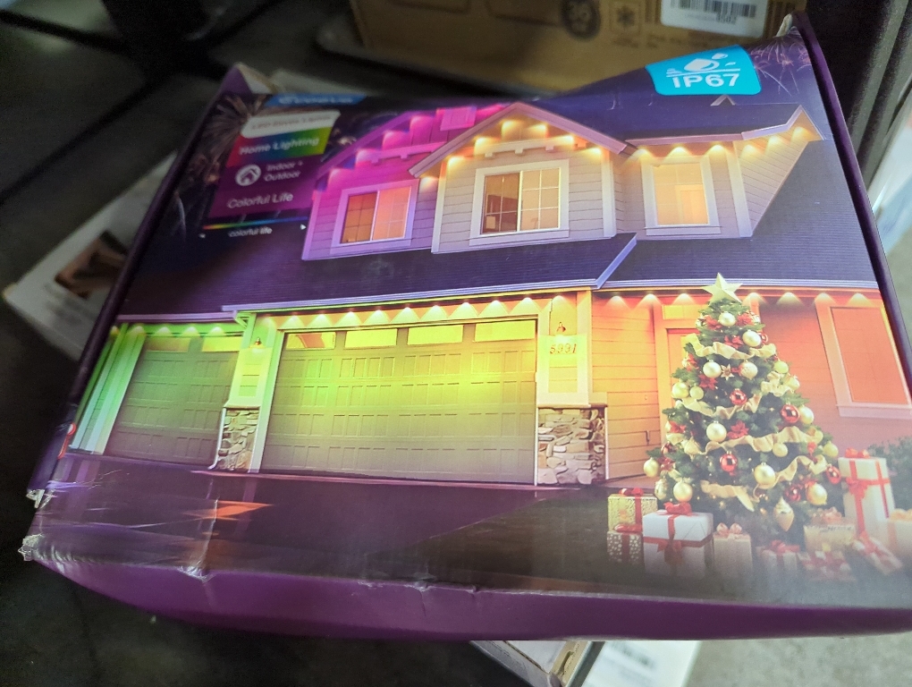 Bluetooth Permanent Outdoor RGB Intelligent Colorful Eaves led Lights,App and Remote Control,DIY Scene Modes,Waterproof,for Christmas,House Decorations,100ft. (EU)