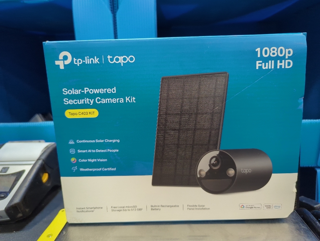 TP-Link SolarCam C402 Kit, Outdoor Battery Camera w/Solar Panel Base, Wireless, 1080P, Free Person Detection, SD/Cloud Storage, Color Night Vision, No Hub Needed, Works w/Alexa