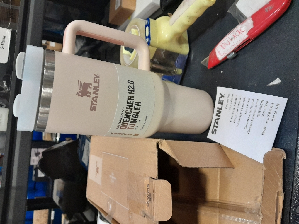 STANLEY Quencher H2.0 Tumbler with Handle and Straw 40 oz Flowstate 3-Position Lid Cup Holder Compatible for Travel Insulated Stainless Steel Cup BPA-Free Rose Quartz 2.0