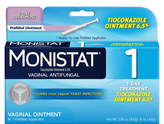 MONISTAT 1-Dose Yeast Infection Treatment, Prefilled Tioconazole Ointment Applicator
