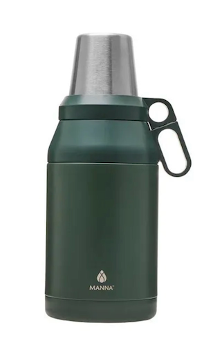 Manna 64oz Stack Jug with 4 Stainless Steel Cups – Insulated Tumbler Set (7 cups total) (color green)