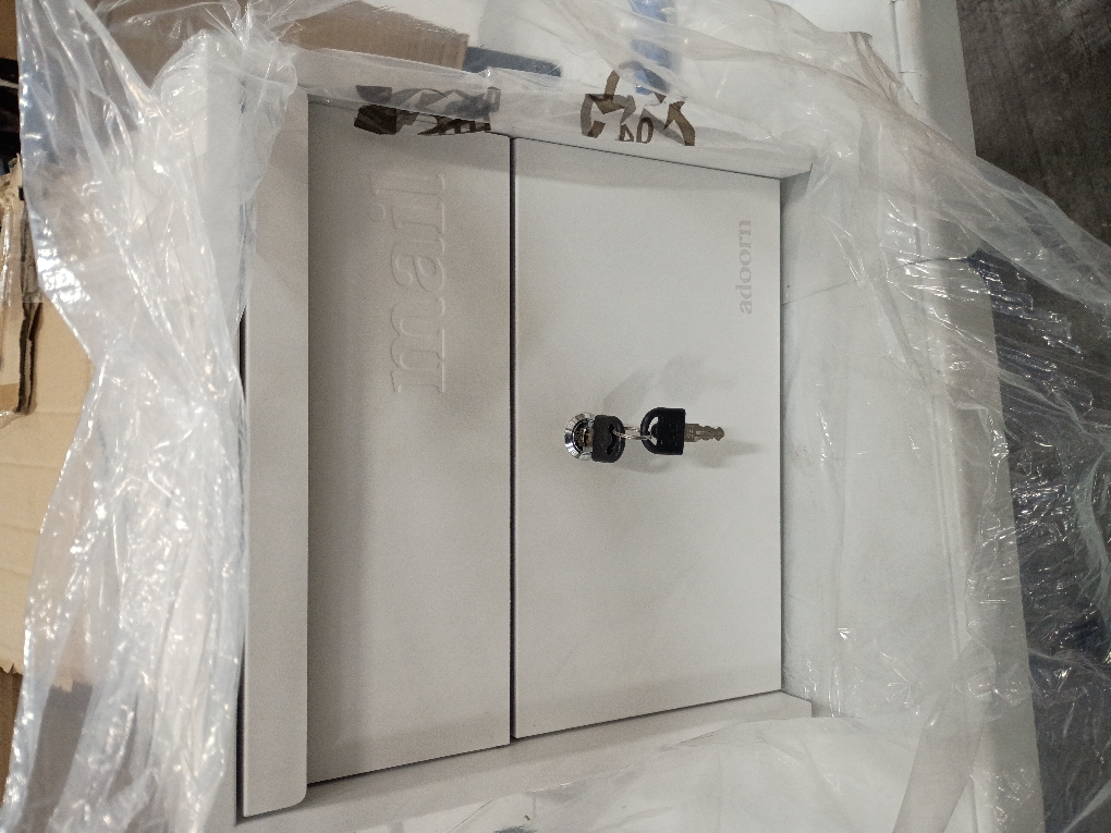 Adoorn Lockable Post Mount Mailbox | Small (Aegean Sea), Size 12 x 12 x 18.5 (HxWxD) Anti-Theft Locking Mailbox with 2 Keys, Modern Mailbox with Flag, Weatherproof Mailboxes for Outside (See the picture for the color)