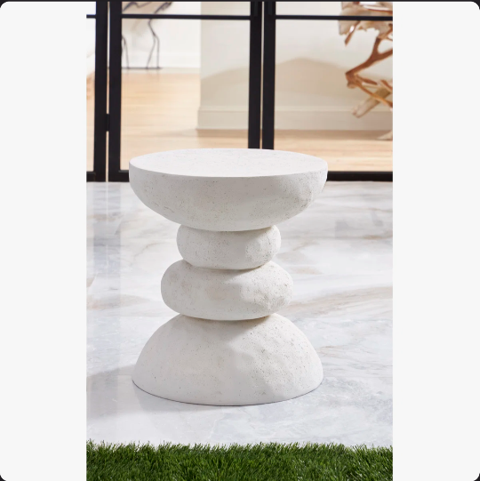 White Boulder End Table ByPhillips Collection