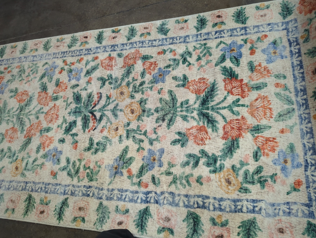 Loloi Rifle Paper Co. Eden Collection EDE-02 Mughal Garden Cream 2'-6 x 9'-6 Runner Rug feat. CloudPile™