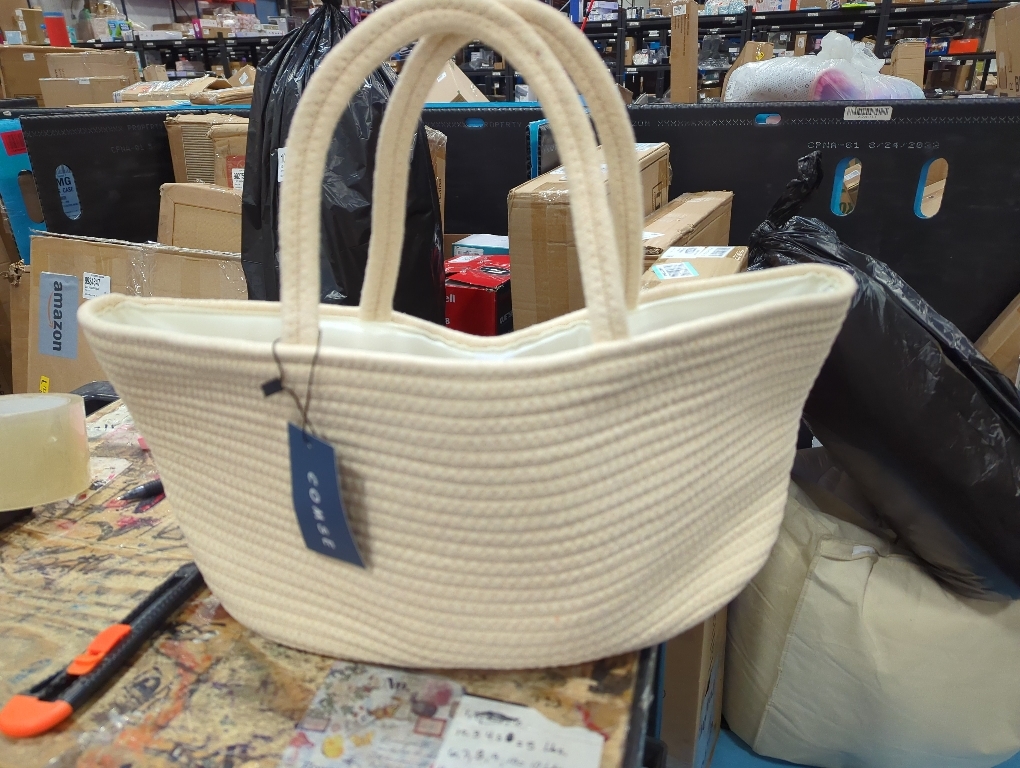 Diaper Caddy Organizer Cotton Rope Baby Basket Nursery Storage and Portable Tote Bag for Car Ideal Baby Shower Gifts and Registry Must-Have for Newborn Essentials beige