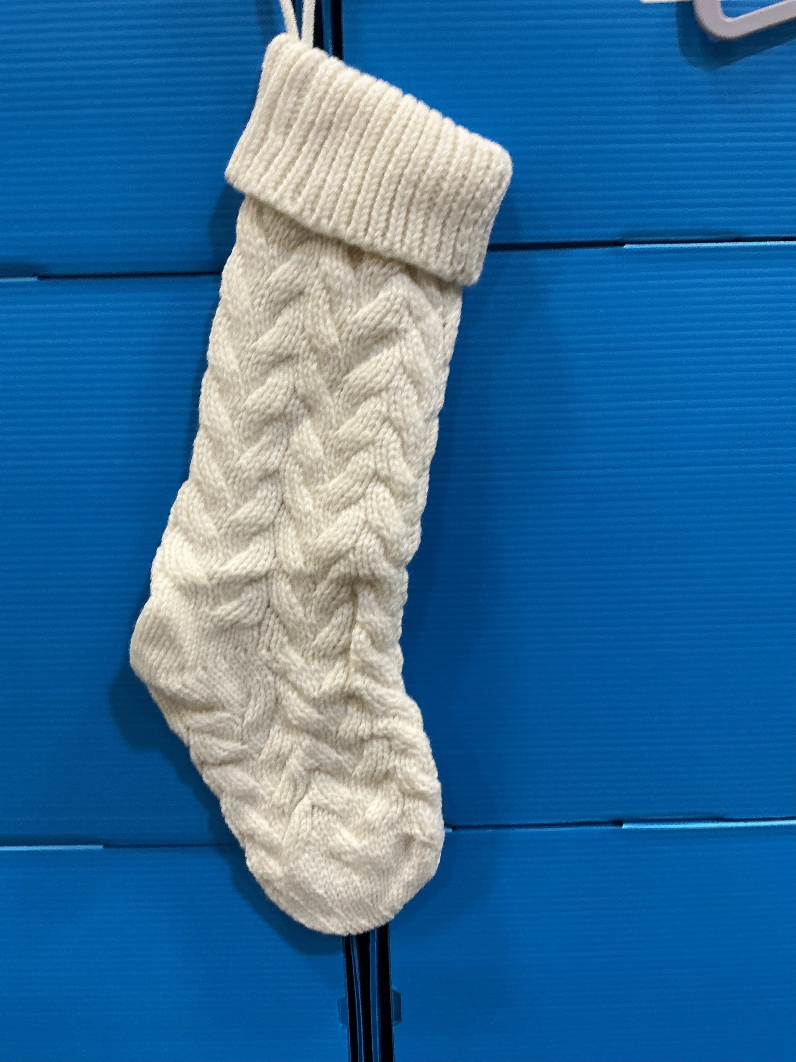 18 Inches Christmas Stockings Knit Xmas Stockings Large Fireplace Hanging Stockings for Family Christmas Decoration (Ivory, 4)