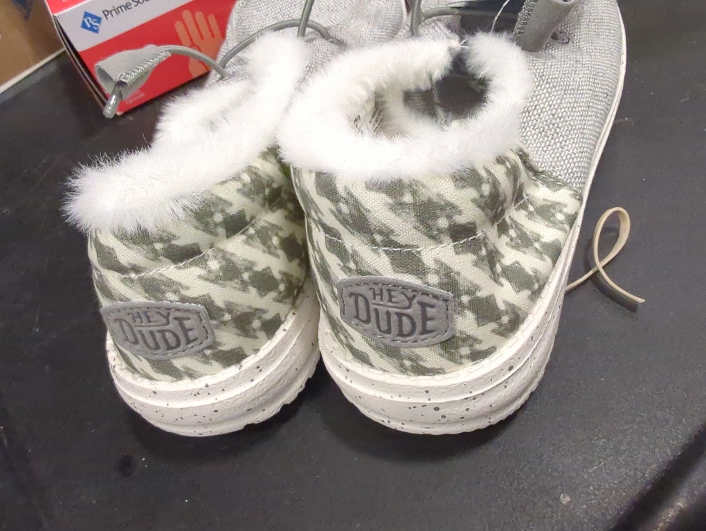 Size W8 Color grey HEYDUDE Women's Wendy Funk wool Canvas, Women’s Shoes, Women's Slip-on Loafers, Comfortable & Light-Weight