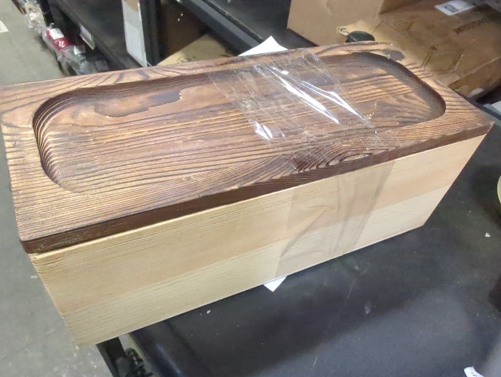 Natural Wood Cable Management Box, Large and Medium Cord Organizer to Hide Wires and Power Strips for TV, Desk, Computer, Router, Cable Storage and Cord Organization