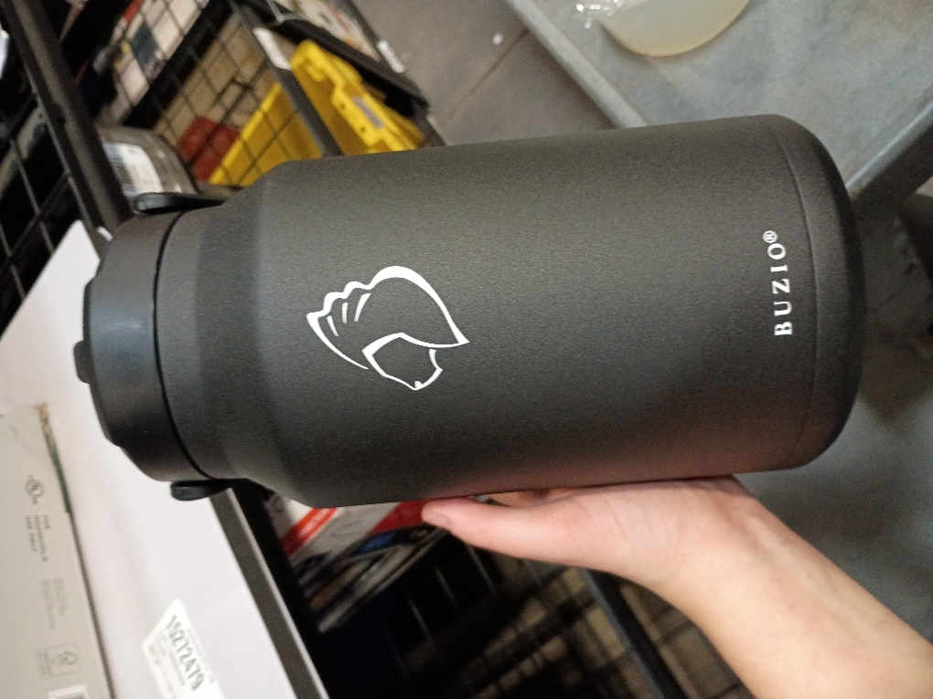 BUZIO Vacuum Insulated Stainless Steel Water Bottle 87oz (Cold for 48 Hrs/Hot for 24 Hrs) Half Gallon BPA Free Double Wall Travel Mug/Flask for Outdoor Sports Hiking, Camping, Running, Black