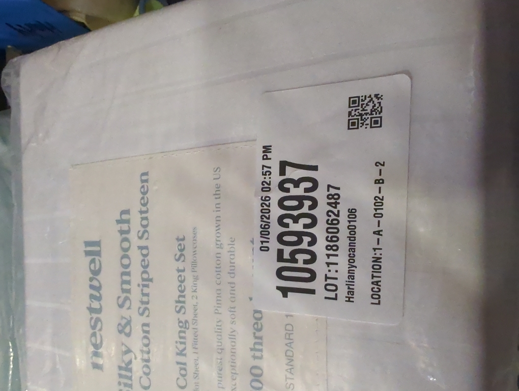 Nestwell Pima Cotton 500-Thread-Count California King Sheet Set in White Stripe