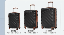 Rosamo 3-Piece Hard Shell Expandable Luggage Set, Airline Approved Carry-On