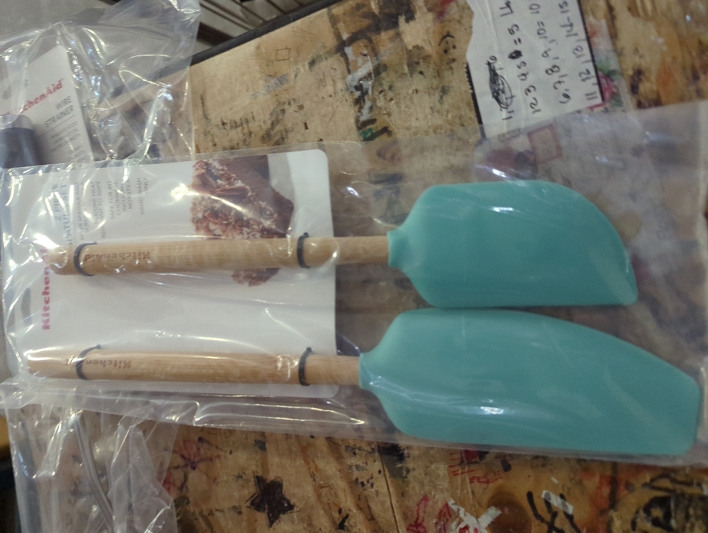 KitchenAid Bamboo Spatula Set, 4-Piece, Aqua Sky