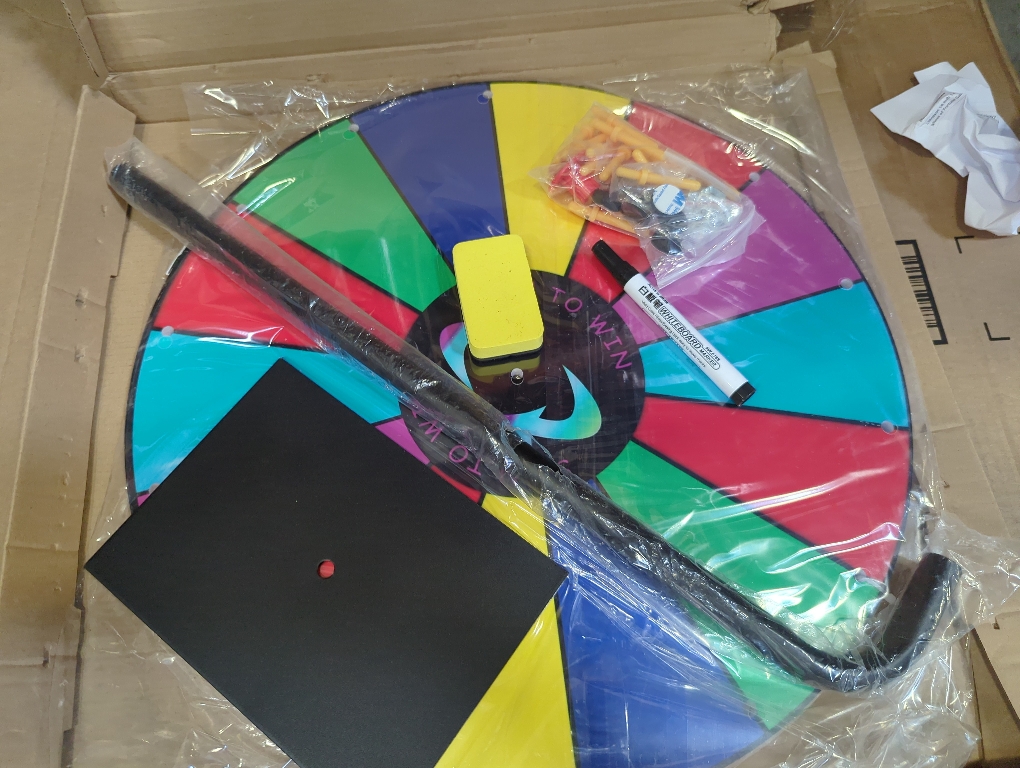 18 Inch 14 Slots Color-Prize Wheel,Heavy Duty Wheel of Fortune,Spinning Wheel for Prizes with Dry Erase Marker and Eraser,Spin Wheel of Fortune Game Carnival & Engaging Home Parties,Tradeshow