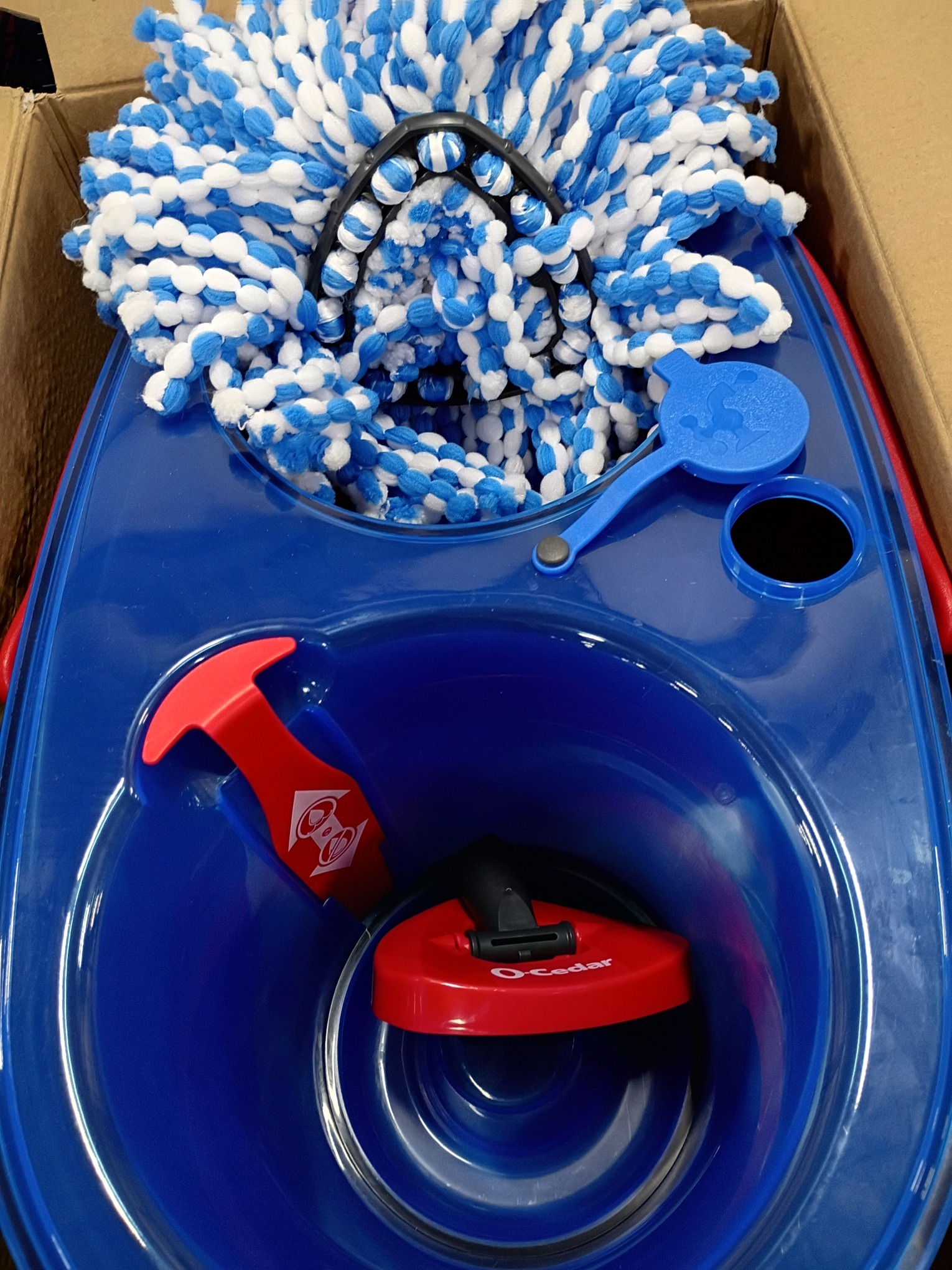 O-Cedar EasyWring Rinse Clean 12 in. W Spin Mop with Bucket (missing parts)