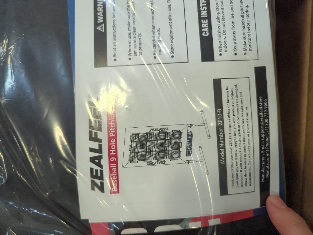 ZEALFEEL 9 Hole Baseball Pitching Net with Strike Zone & Carry Bag | 5 Height Adjustable, Durable Tear-resistant Netting, Lightweight & Quick Setup, Baseball Softball Training for Teens & Adults