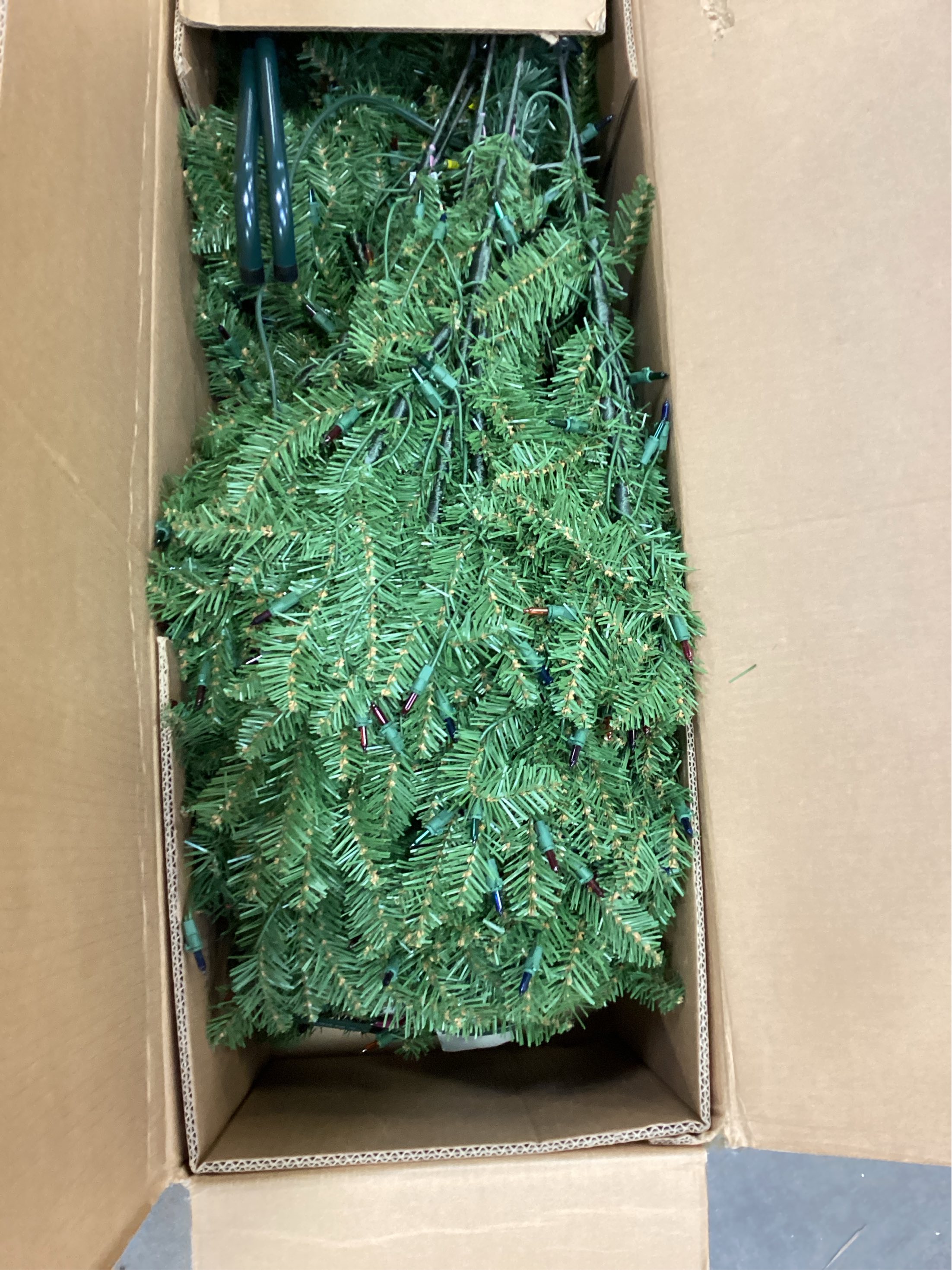 National Tree Co. Dunhill Fir Hinged 6 1/2 Foot Pre-Lit Fir Christmas Tree