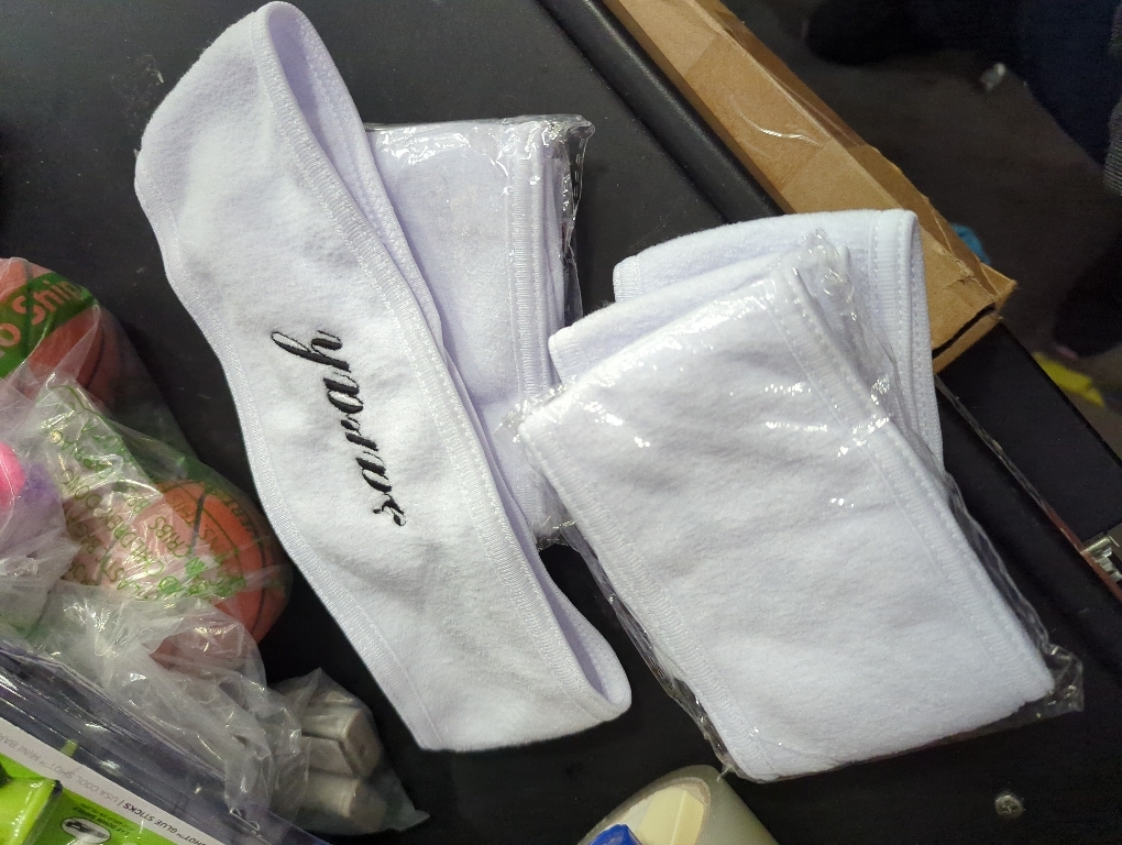 5 PCS Name:  Sarah  Sports Headband Add Your Photo Text Logo Personalized Name Sport Headbands for Men Women Customized Sweatband Gifts for Gym Yoga Cycling Running Basketball, White