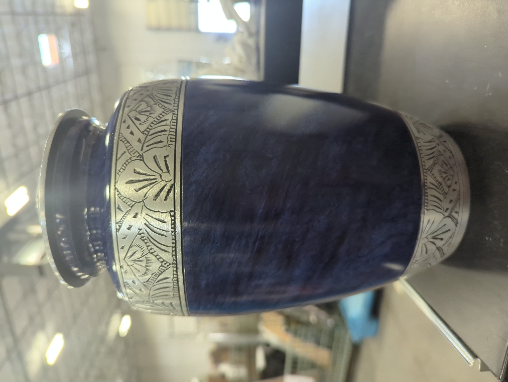 Urns for Human Ashes Adult Male & Female, Burial Urns, Decorative Urns, Funeral Urns, Cremation Urns for Women and Men - Large, Blue - Holds Up to 210 Cubic inches